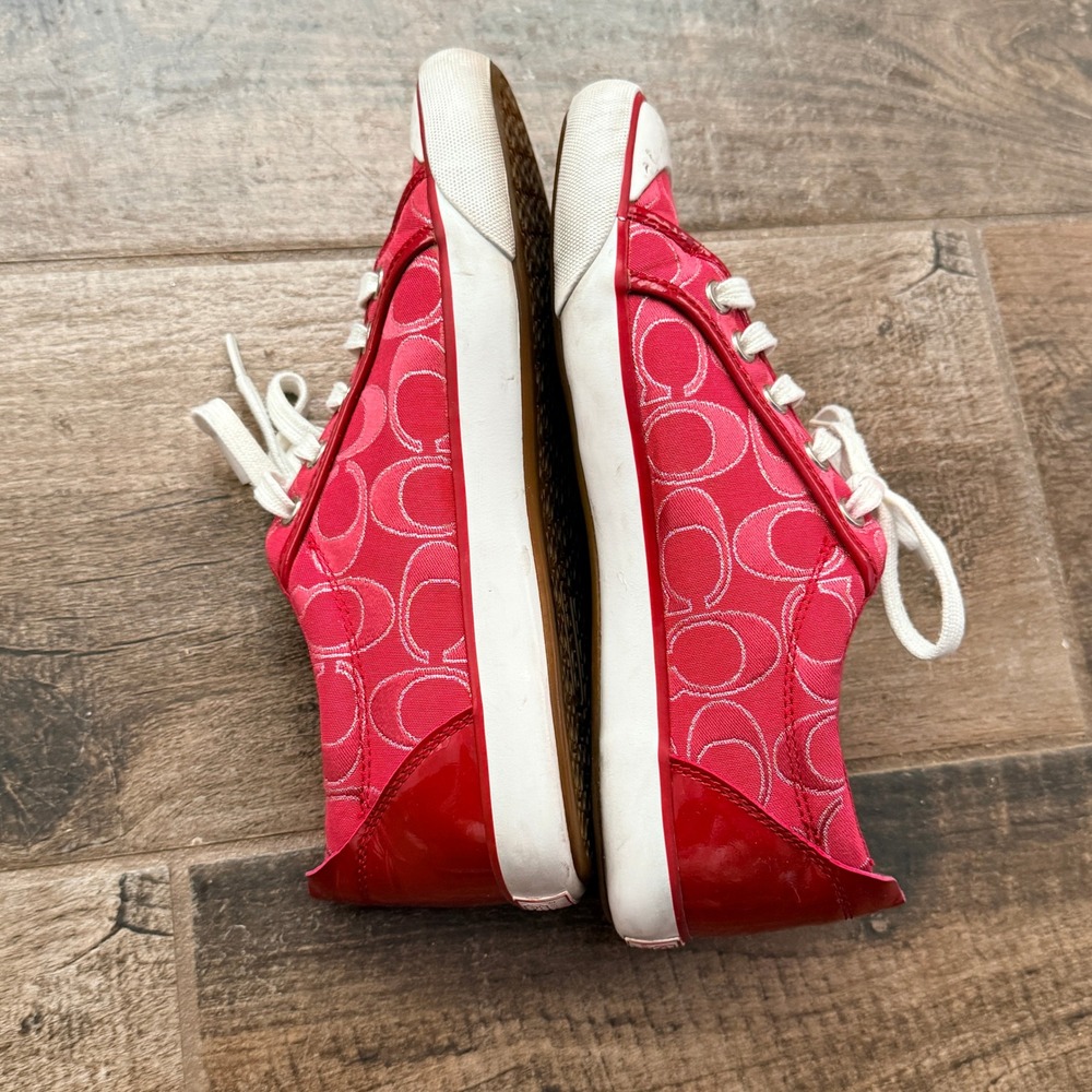 Coach Women's Y2K Barrett Signature Jacquard Low Top Sneakers, Red, 8.5B - Picture 8 of 9